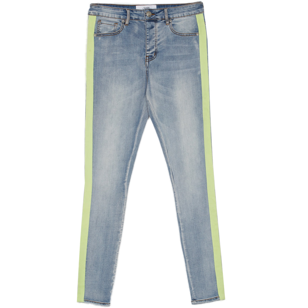 Sixth June - Jean bande fluo bleu vert