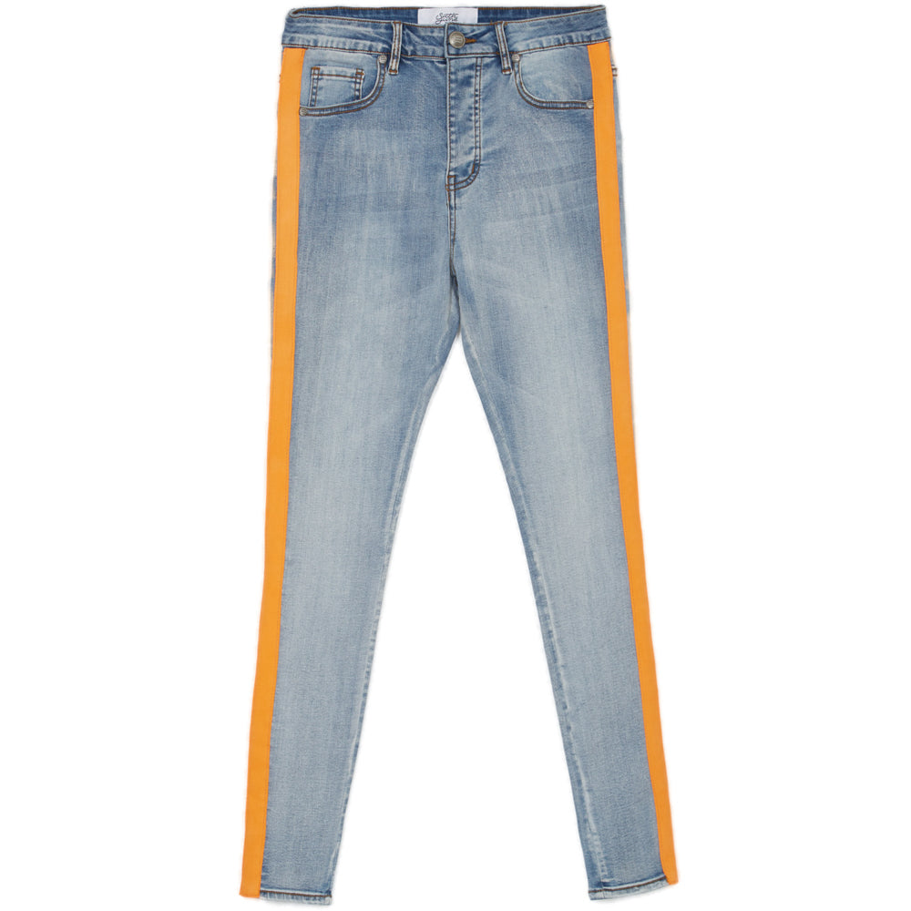 Sixth June - Jean bande fluo bleu orange