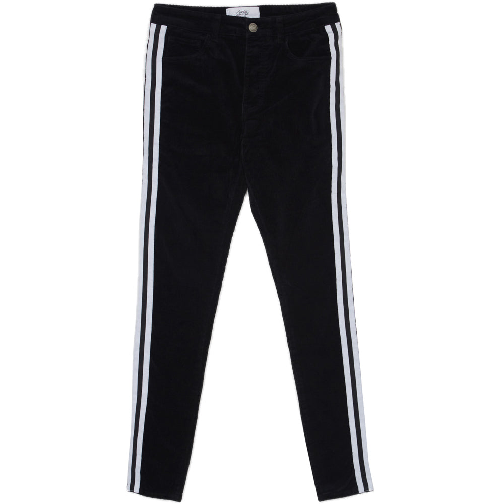 Sixth June - Jean velours côtelé bandes noir