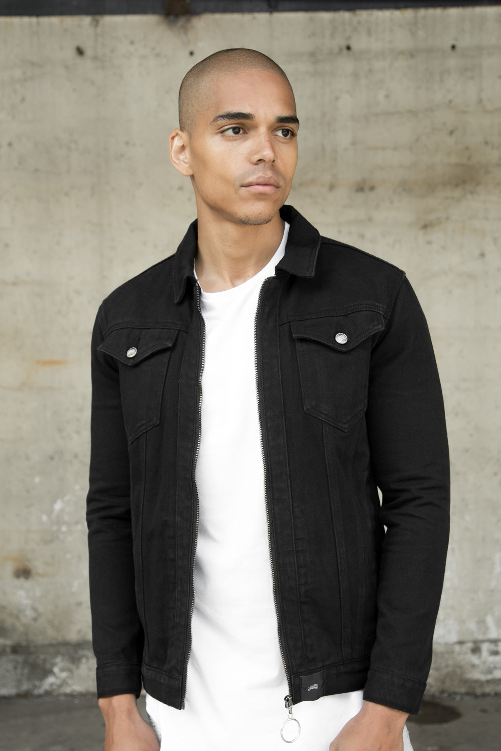 Sixth June - Veste jean zippée noir