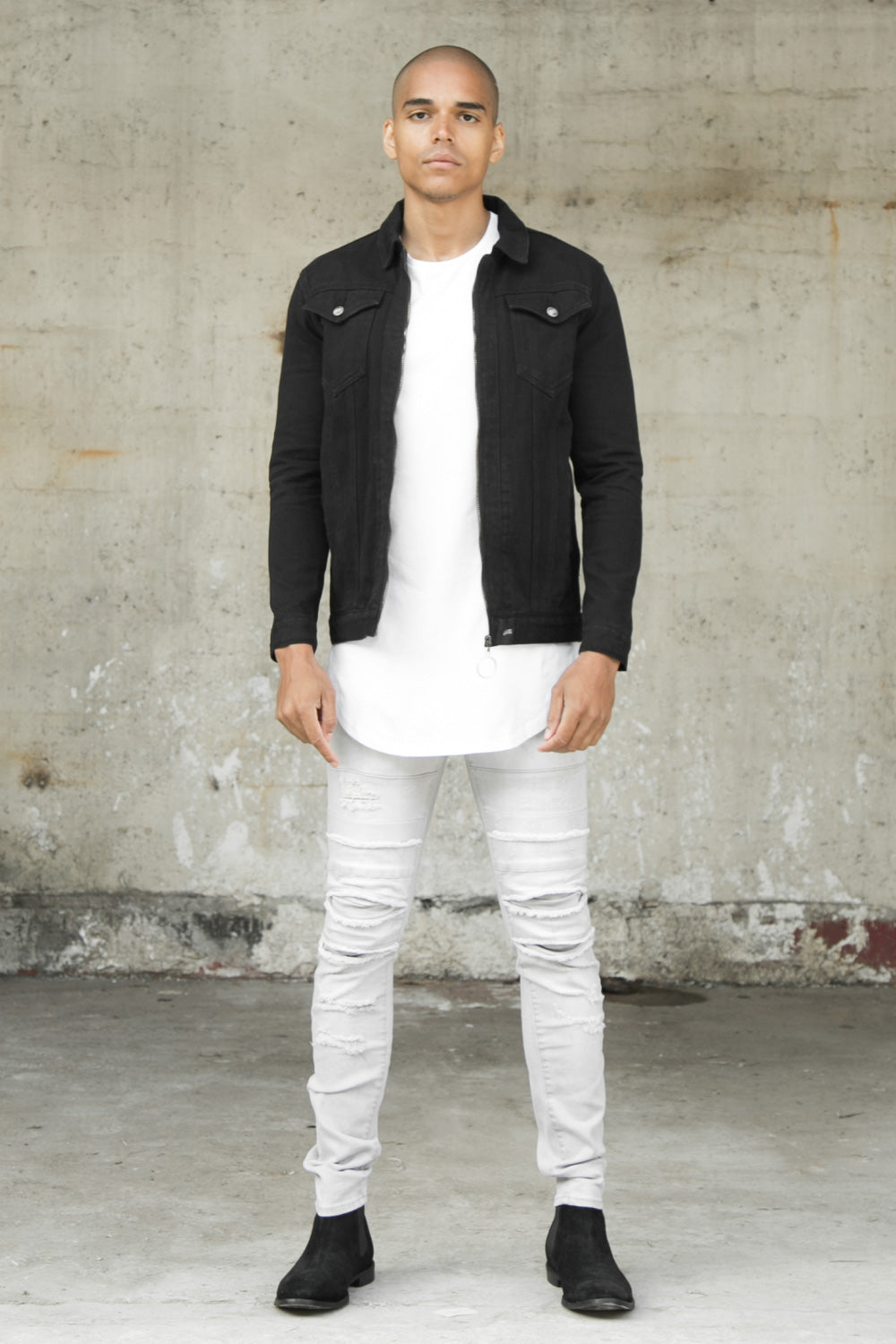 Sixth June - Veste jean zippée noir