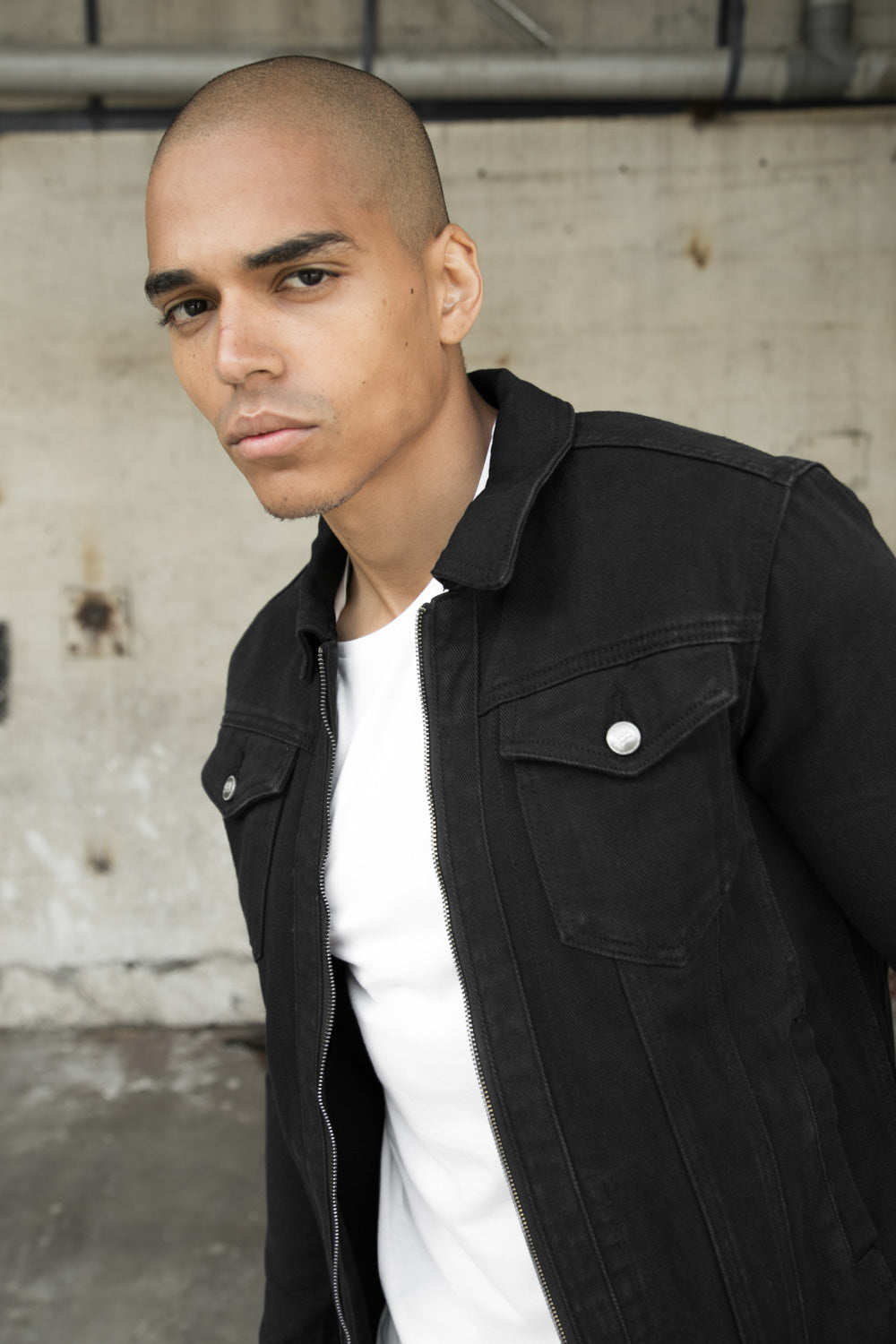 Sixth June - Veste jean zippée noir