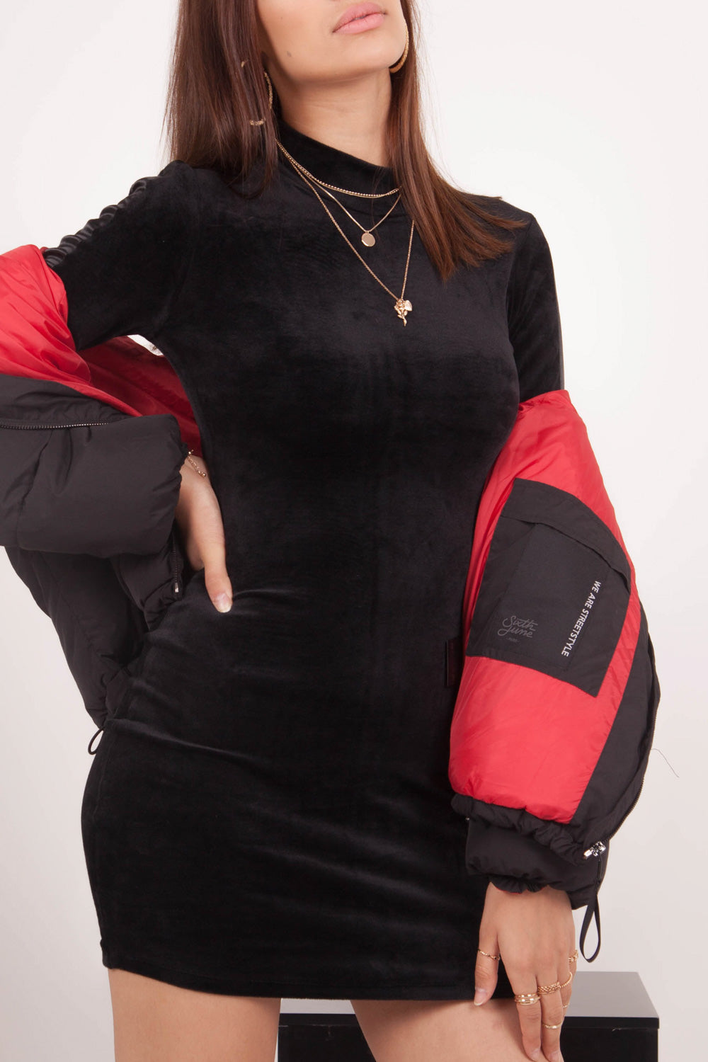 Sixth June - Doudoune courte capuche noir