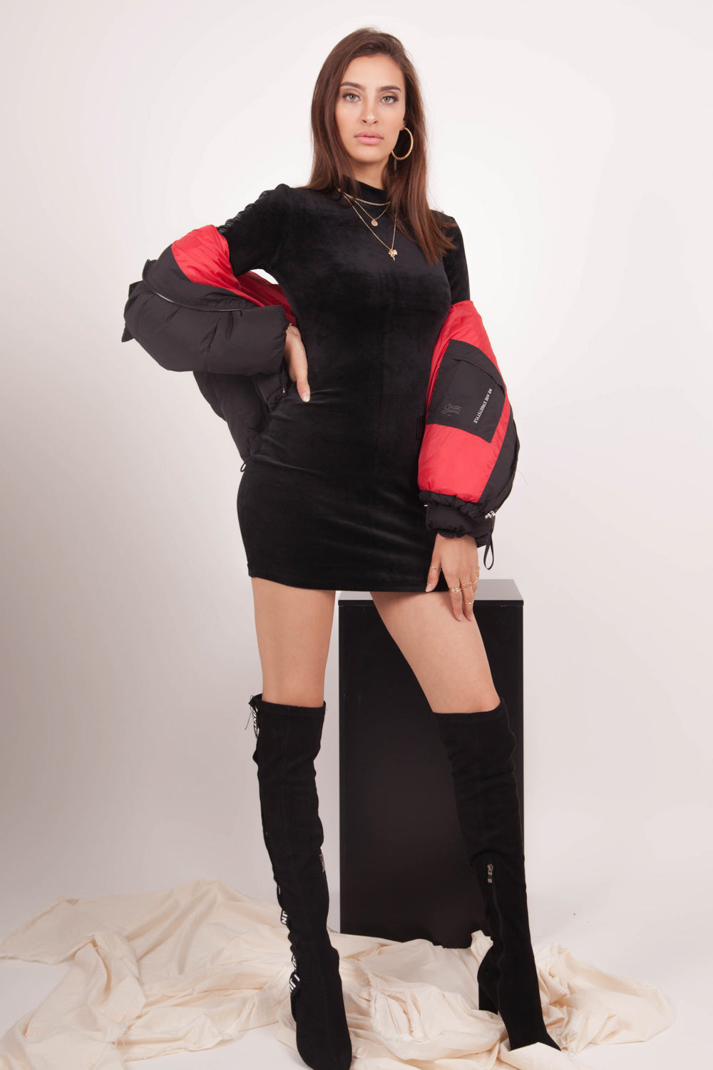 Sixth June - Doudoune courte capuche noir