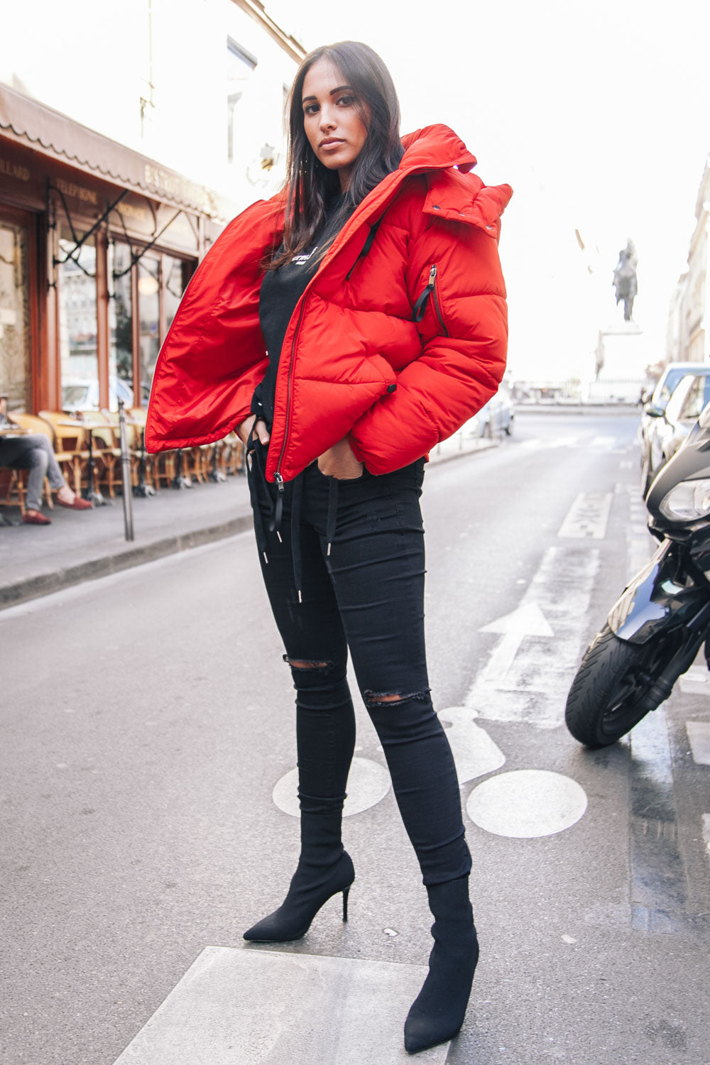 Sixth June - Doudoune courte capuche rouge