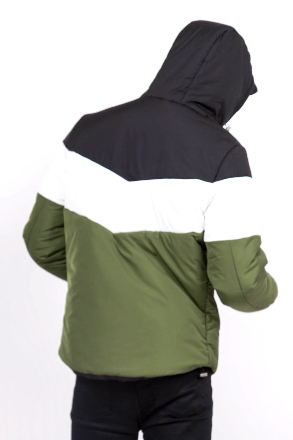 Sixth June - Doudoune tricolore capuche noir kaki blanc