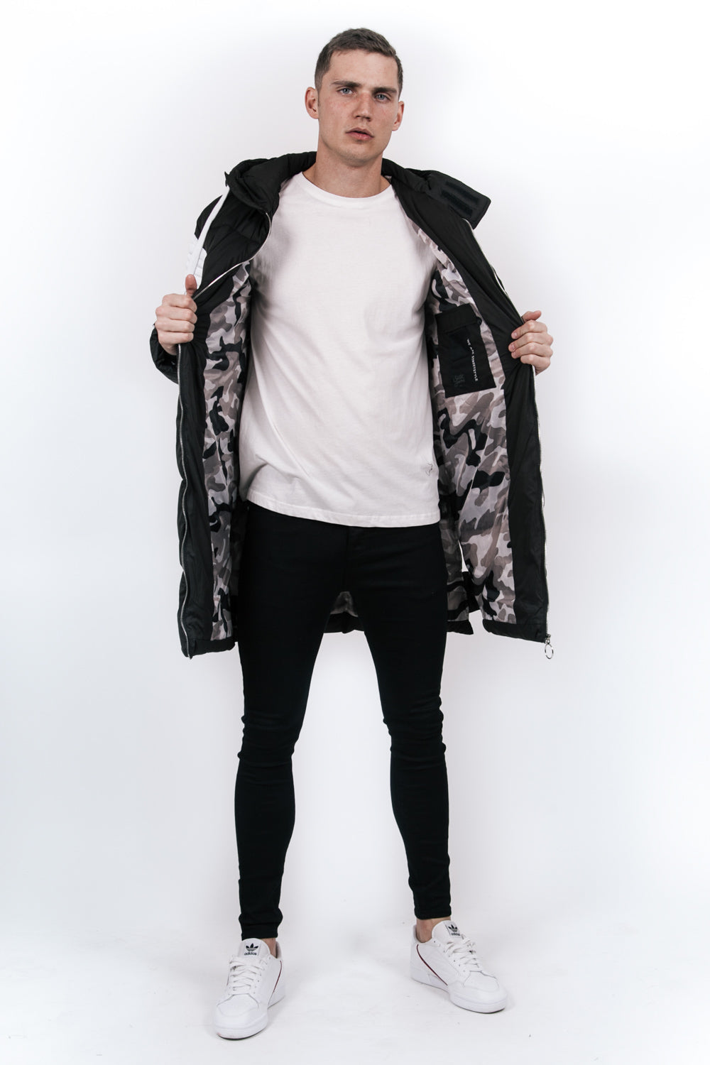 Sixth June - Doudoune longue bicolore noir blanc