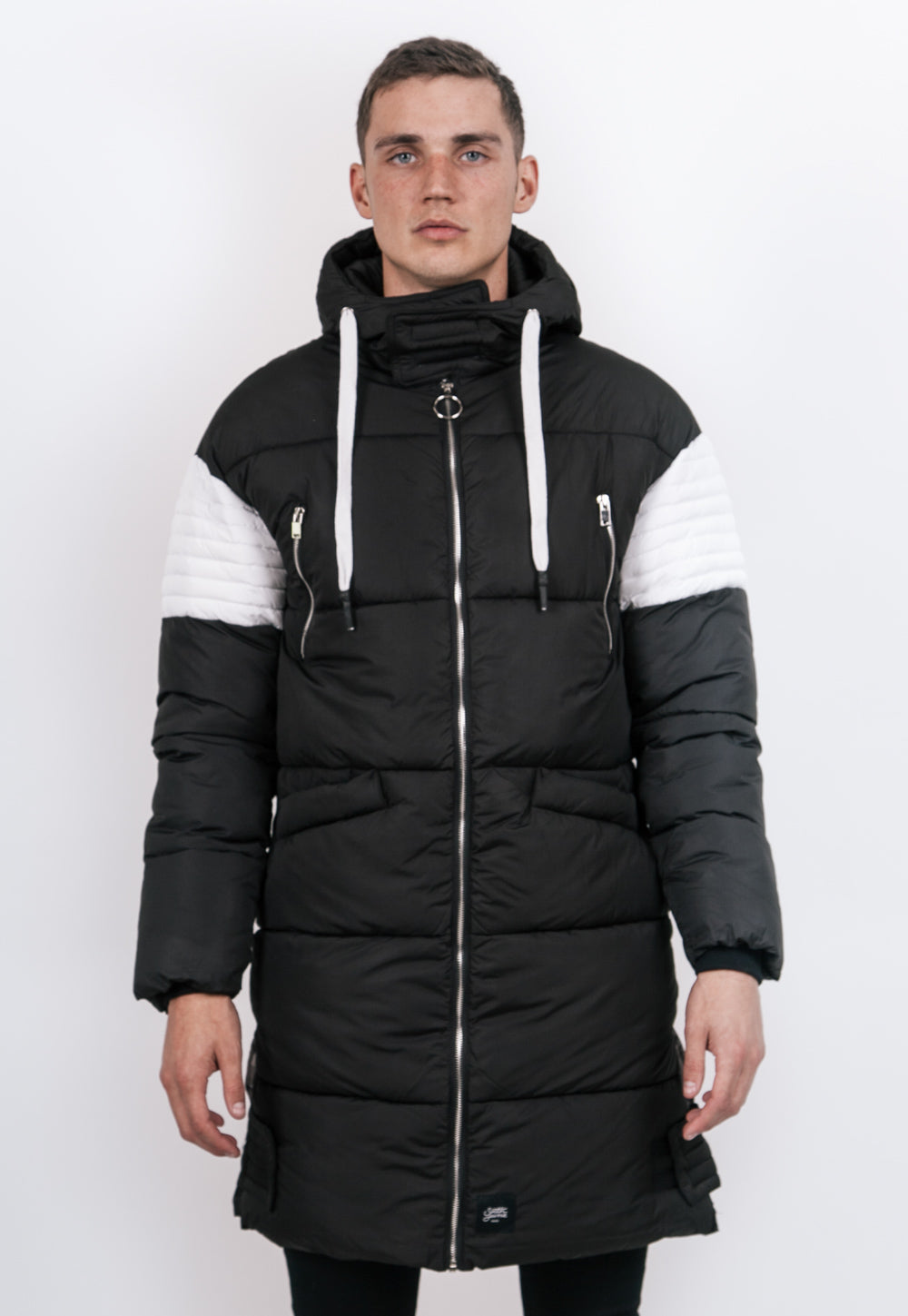 Sixth June - Doudoune longue bicolore noir blanc