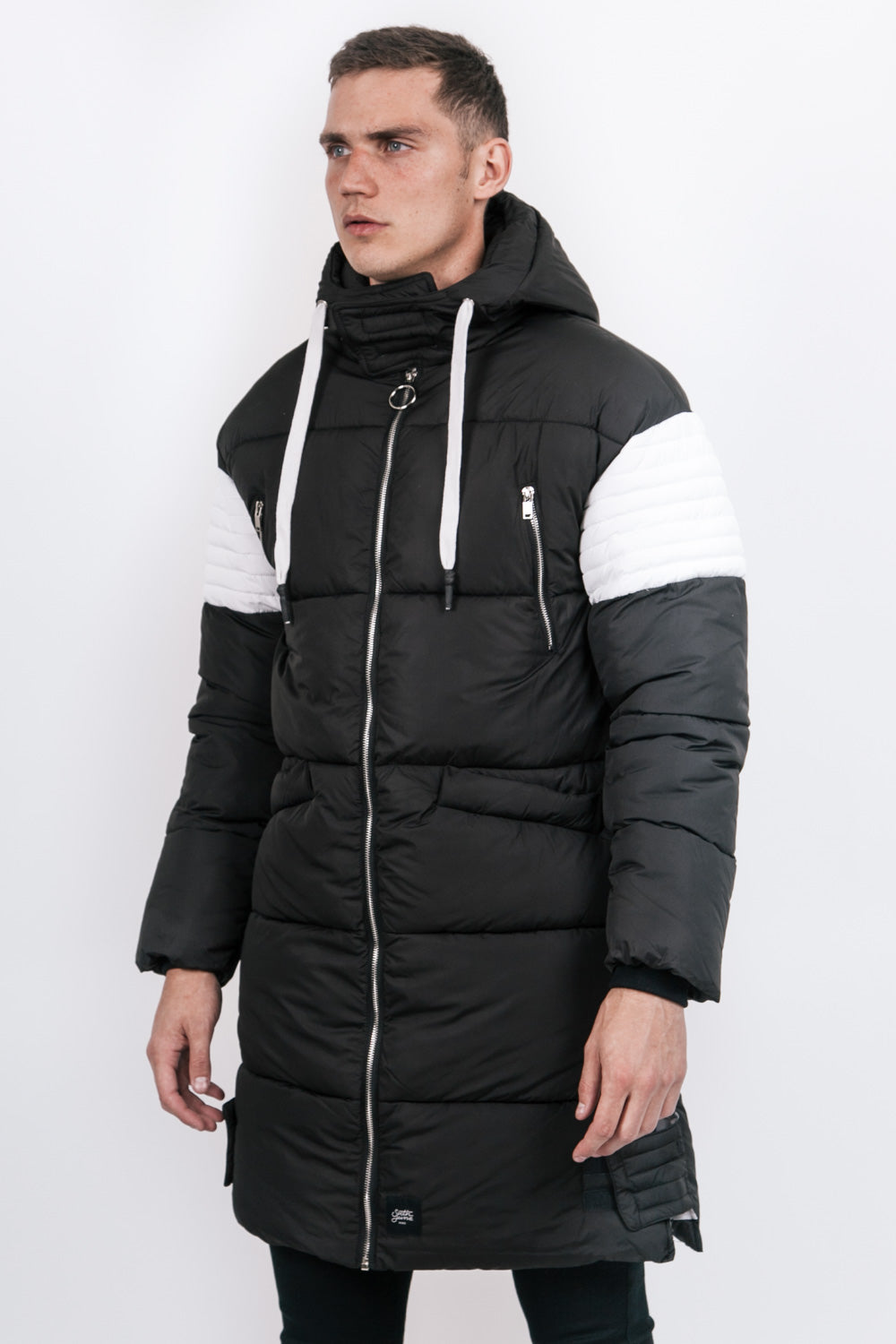 Sixth June - Doudoune longue bicolore noir blanc