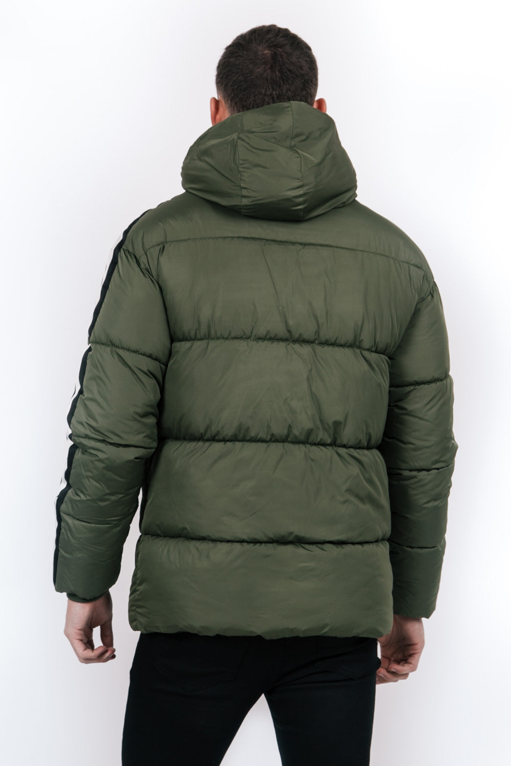 Sixth June - Doudoune bandes capuche kaki noir