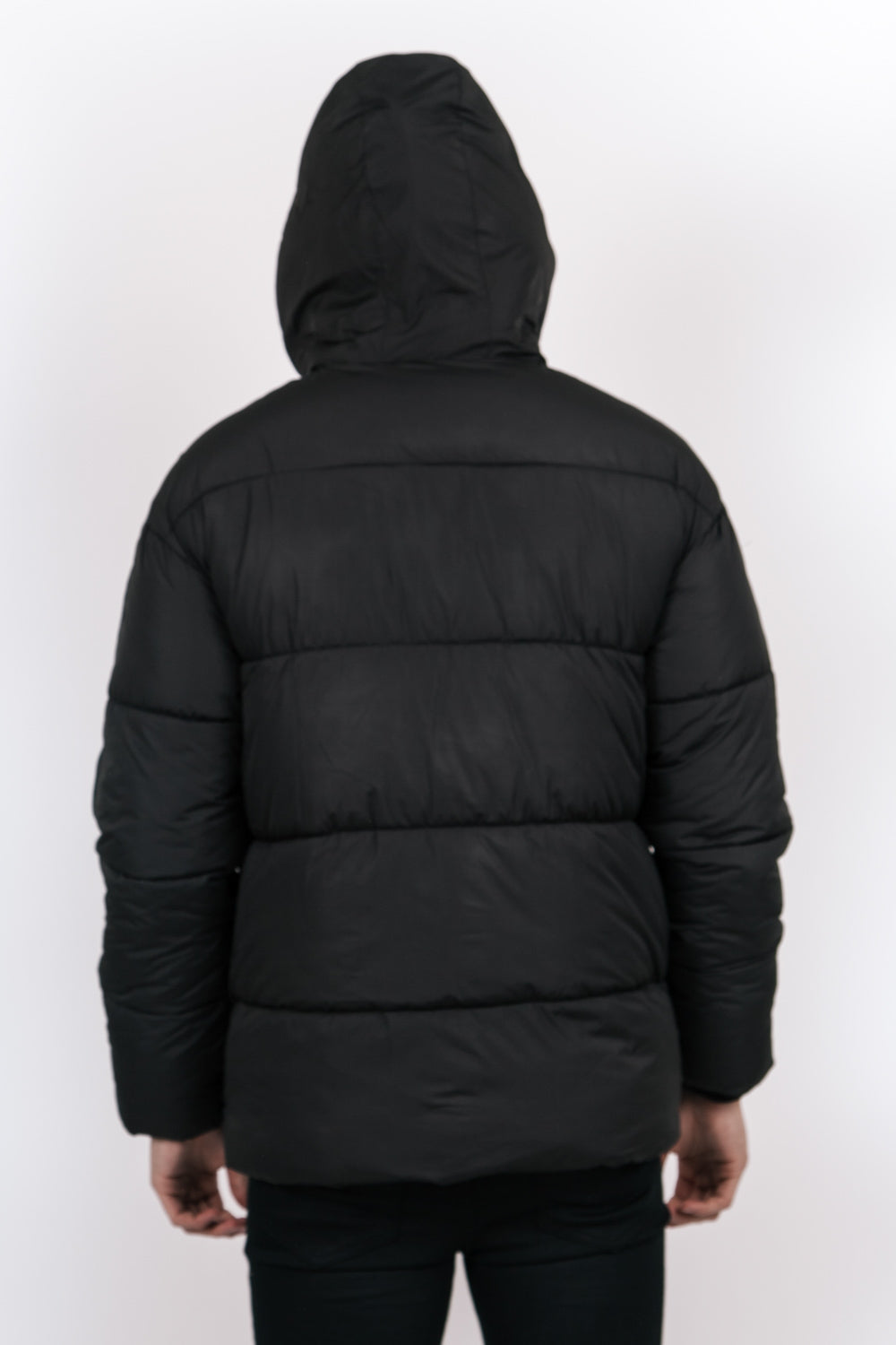 Sixth June - Doudoune bandes capuche noir blanc