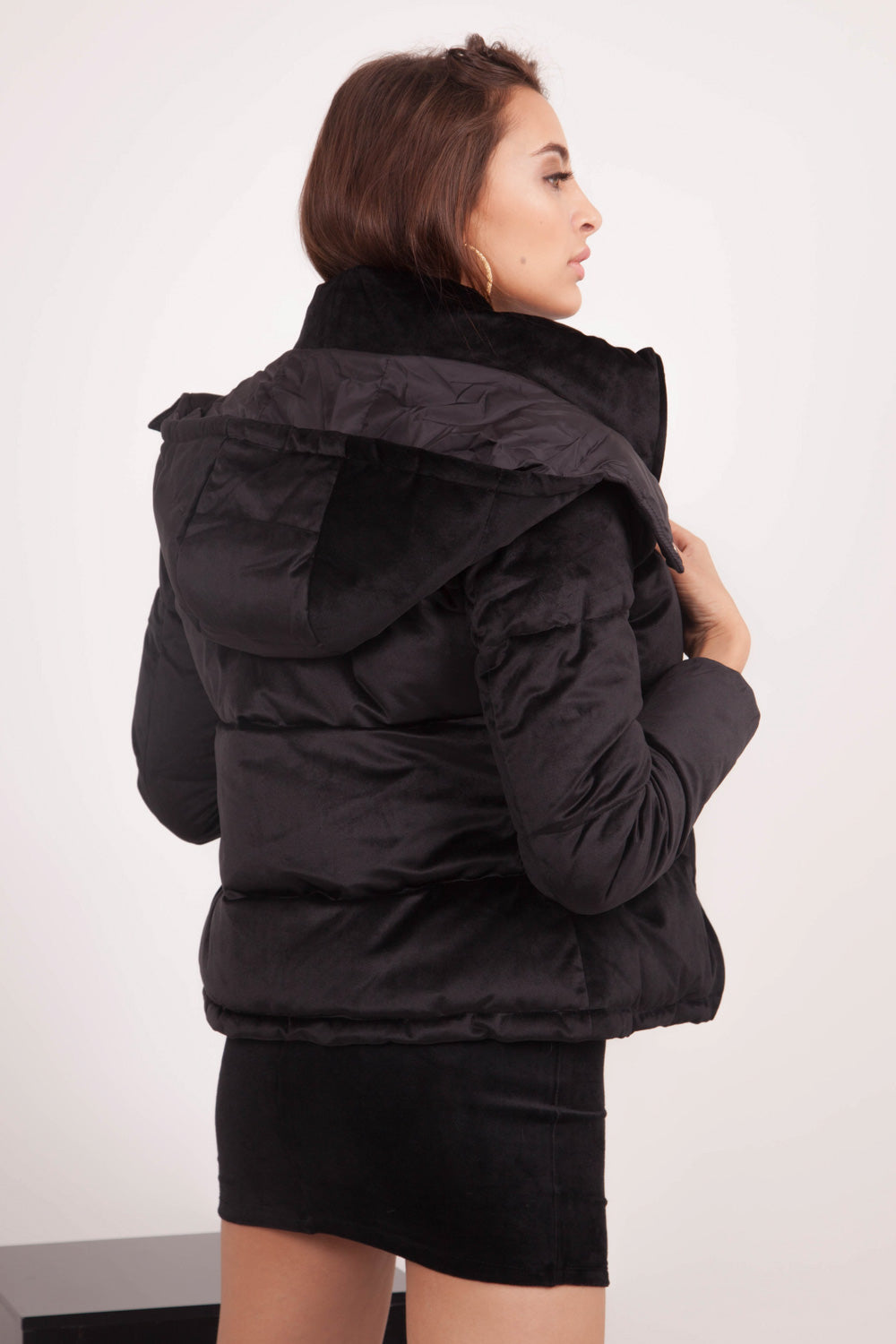 Sixth June - Doudoune courte velours noire