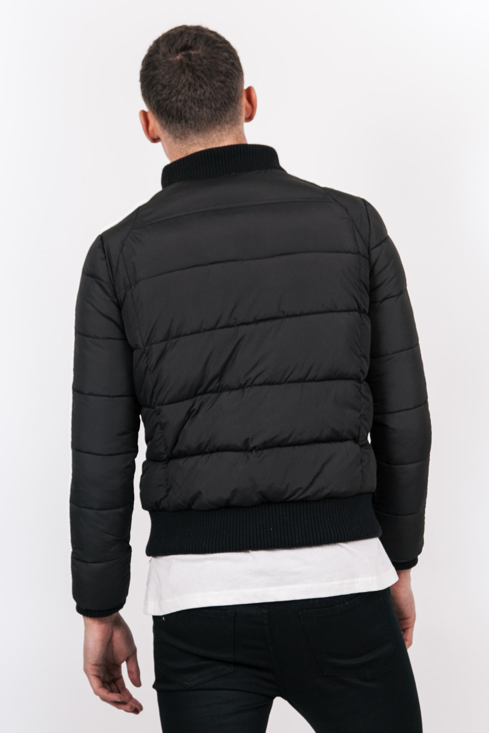 Sixth June - Doudoune courte bandes reliefs noir blanc