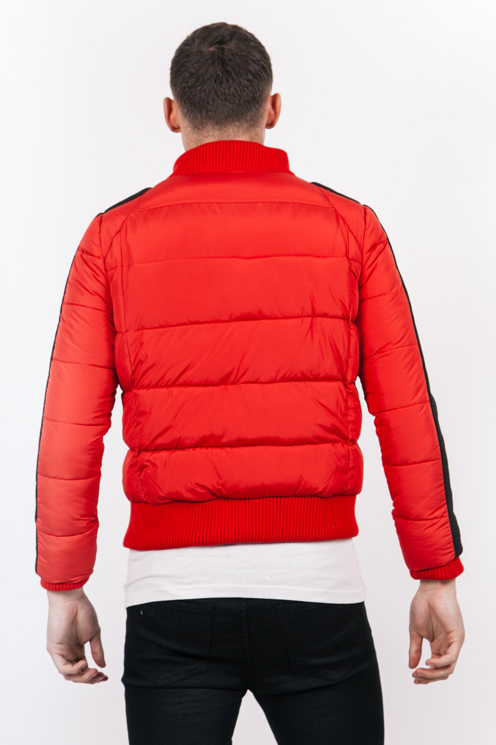 Sixth June - Doudoune courte bandes reliefs rouge noir