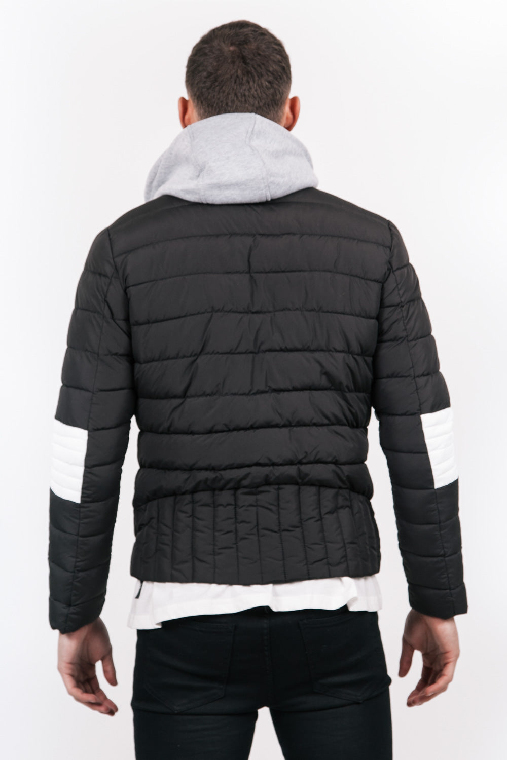 Sixth June - Doudoune courte capuche noir blanc