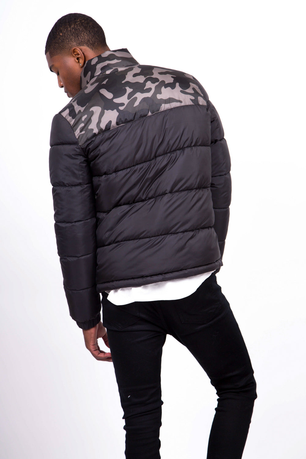 Sixth June - Doudoune bicolore logo noire camouflage