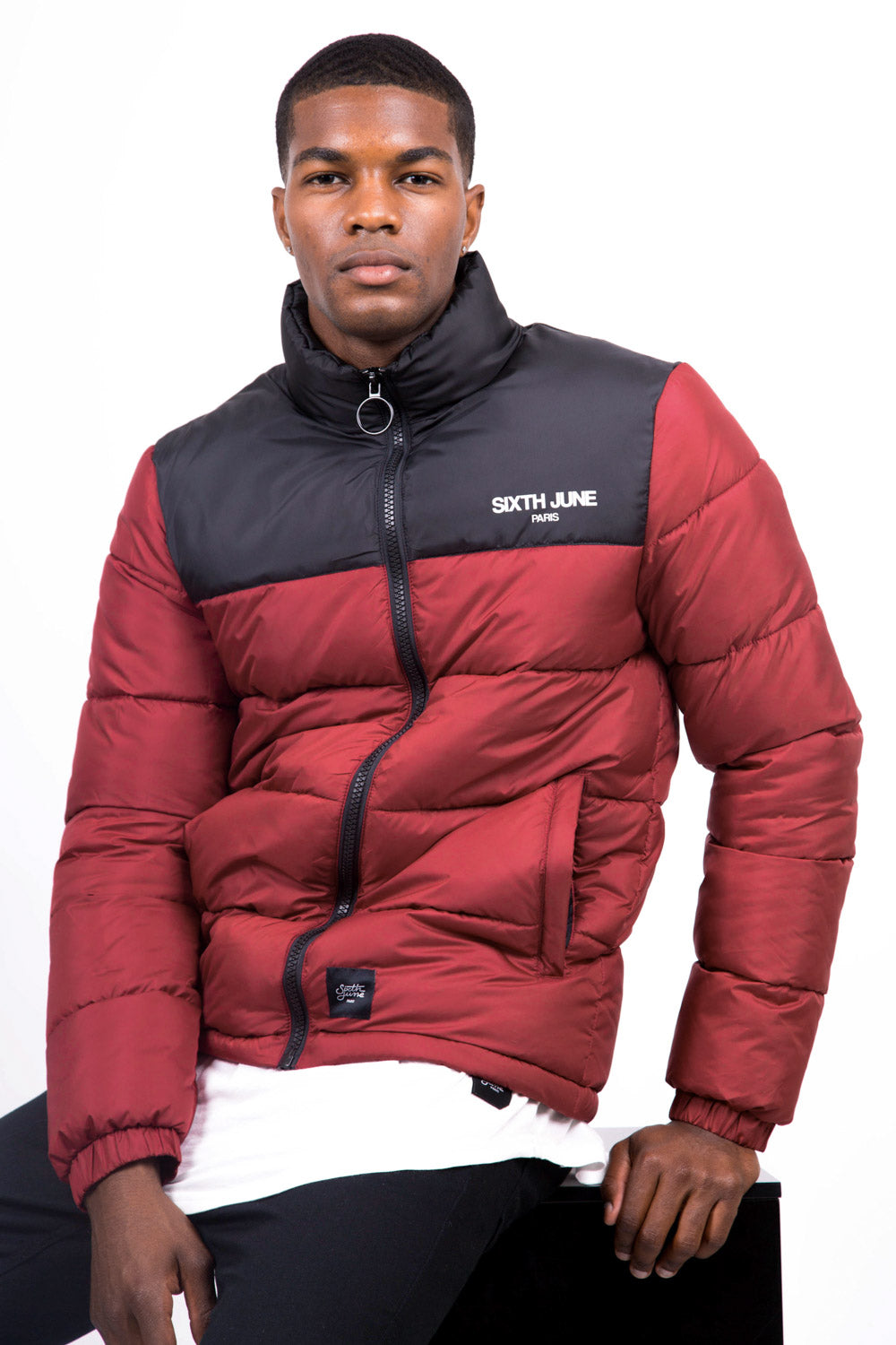 Sixth June - Doudoune bicolore logo rouge noire