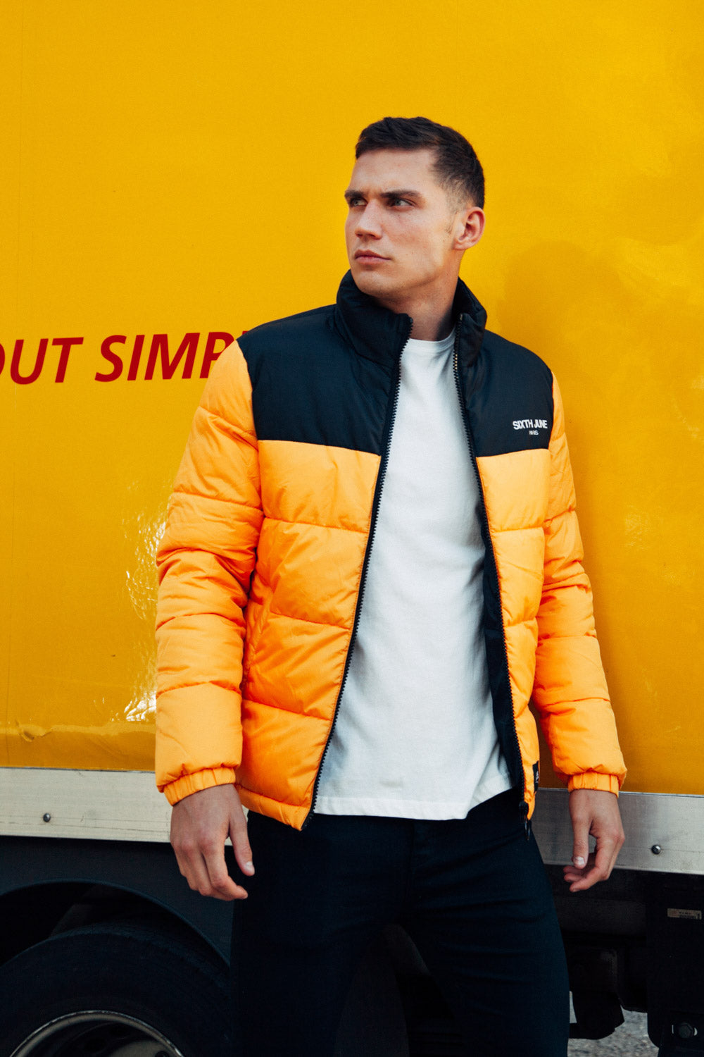 Sixth June - Doudoune bicolore logo jaune noire