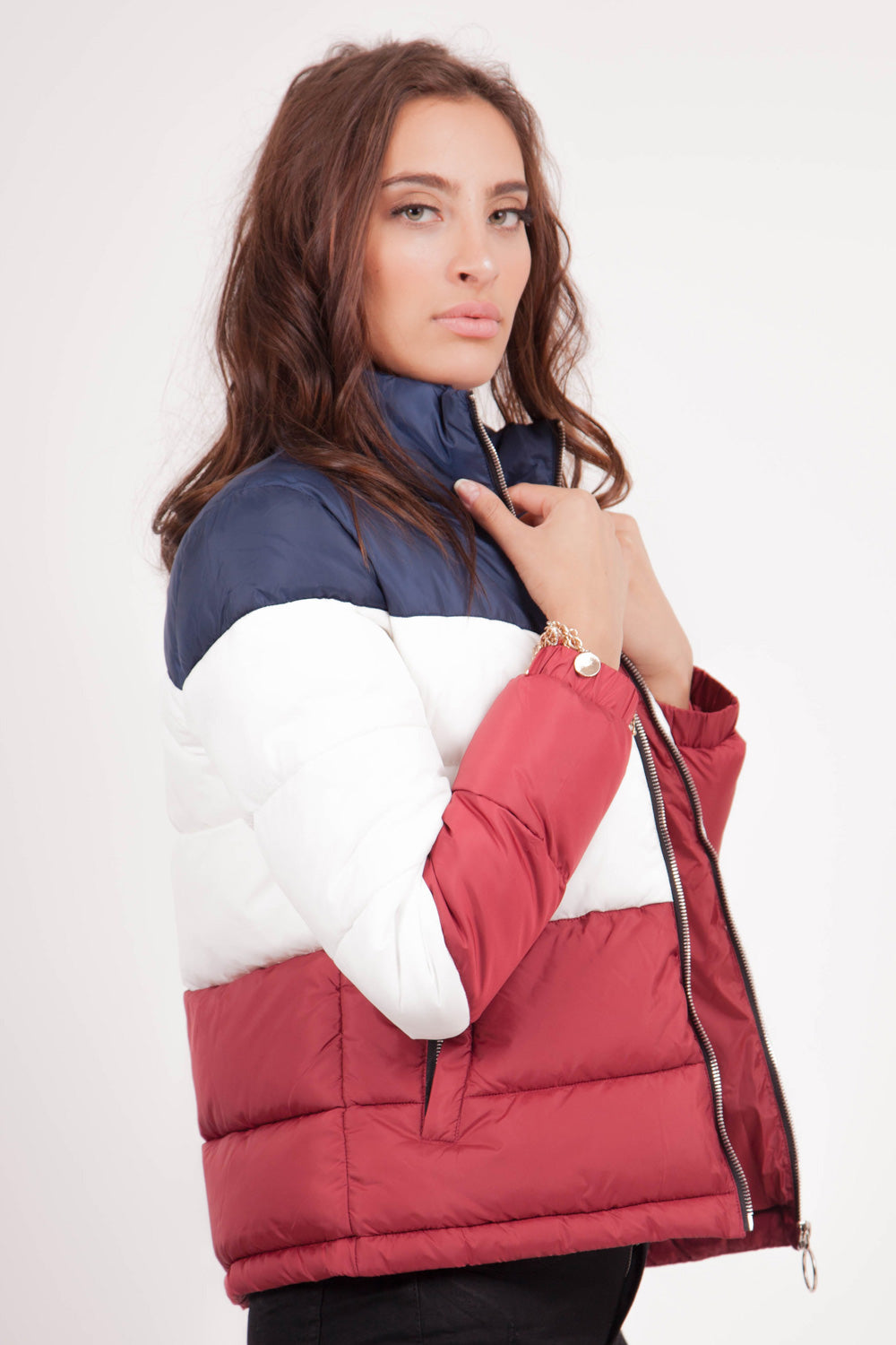 Sixth June - Doudoune tricolore logo bleue rouge blanc