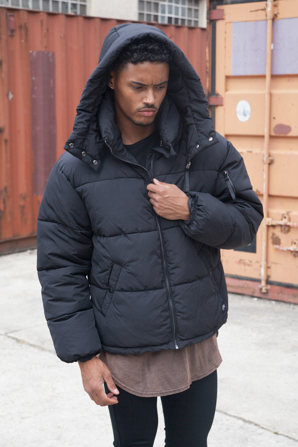 Sixth June - Doudoune courte capuche noir