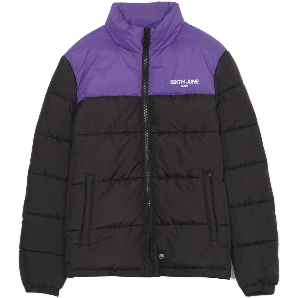 Sixth June - Doudoune bicolore logo noir violet