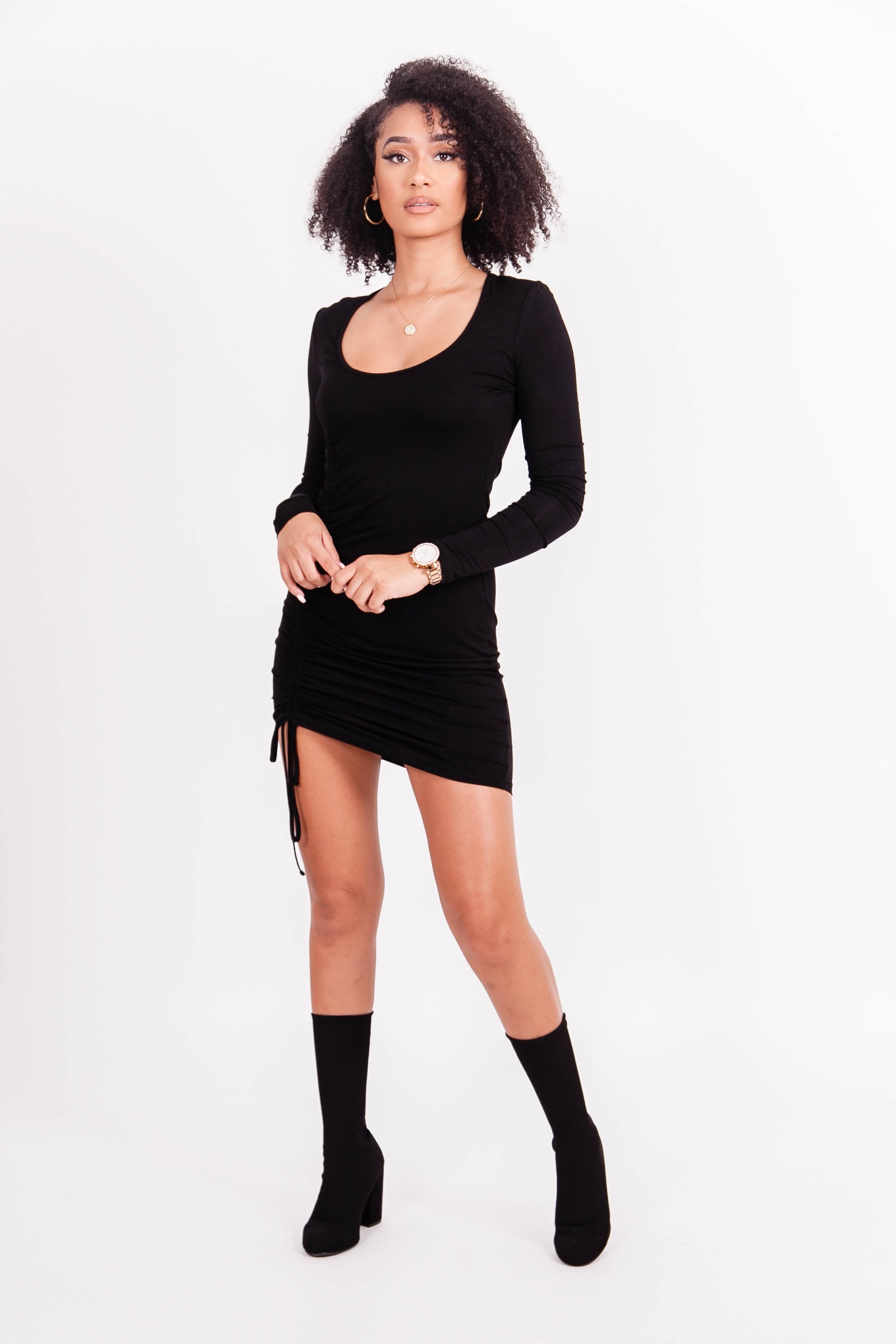 Sixth June - Robe froncée encolure sexy Noir