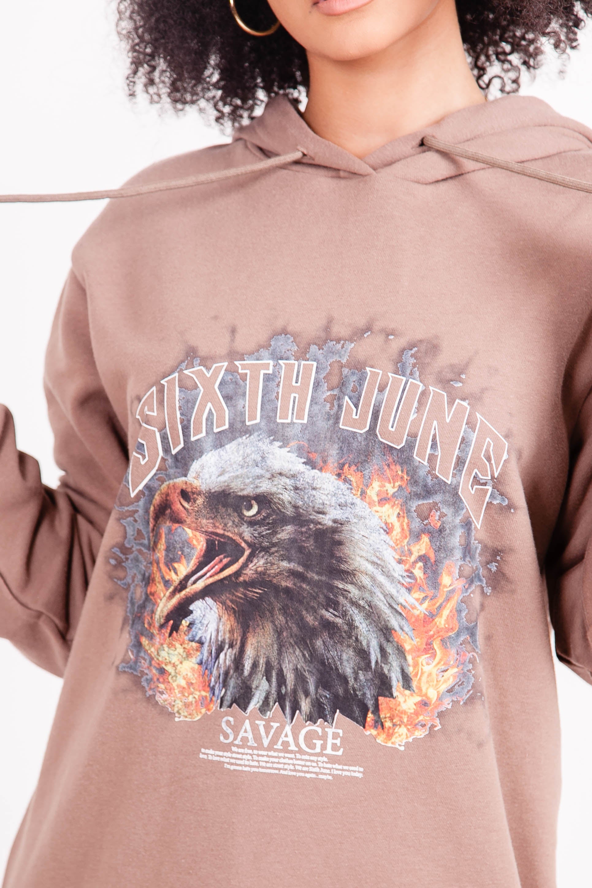 Sixth June - Robe sweat aigle savage Marron