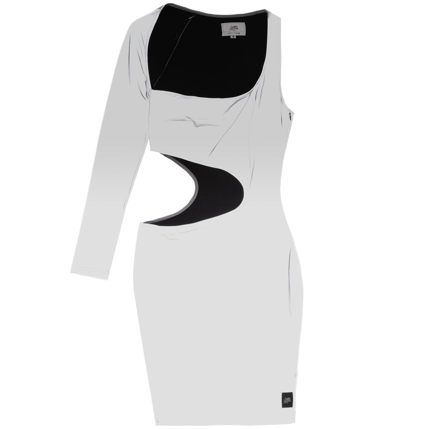 Reflective asymetric dress grey