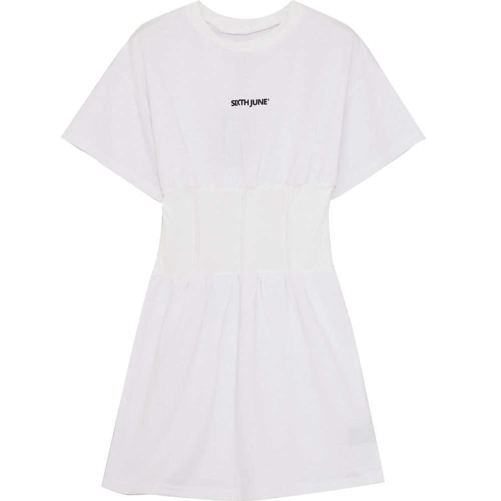 Sixth June - Robe t-shirt corset Blanc