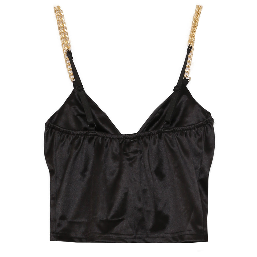 Sixth June - Top corset chaînes noir