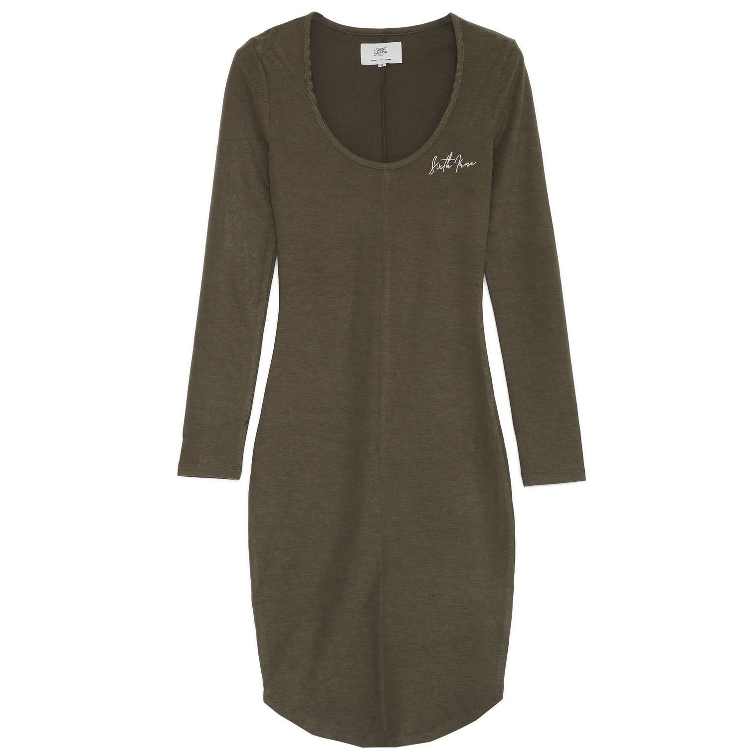 Long Sleeves Dress Dark Green