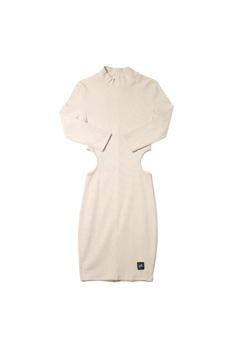 Sixth June - Robe découpes côtes Femme moulante beige W2364KDR