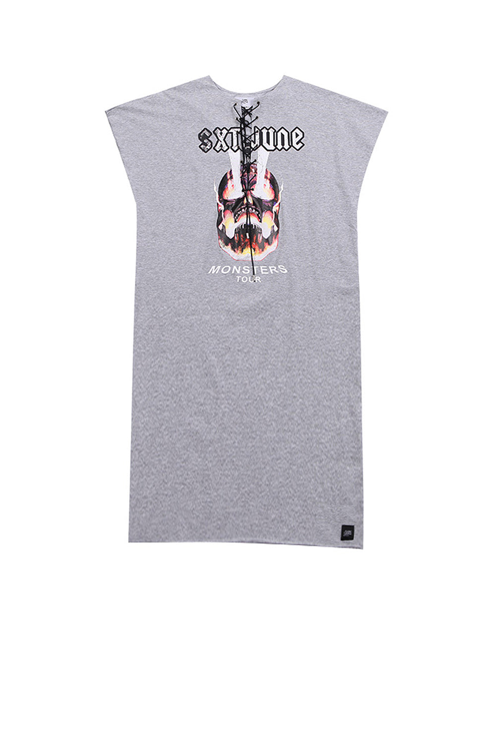 Sixth June - Dress grunge lacing light grey W2642VDR