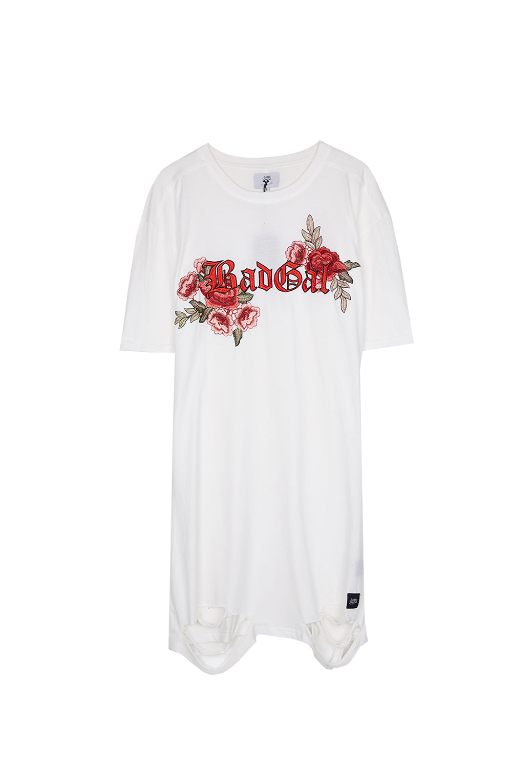 Sixth June - Robe déchirée broderie roses blanc