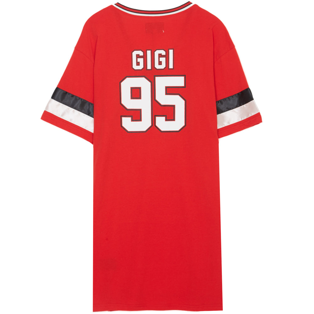 Sixth June - Robe T-shirt bandes Gigi 95 rouge