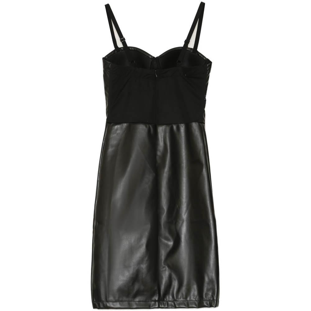 Robe simili cuir noir