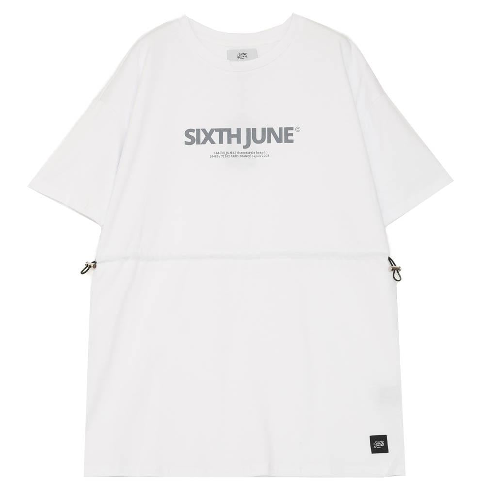 Sixth June - Robe courte irisé élastique imprimé blanc