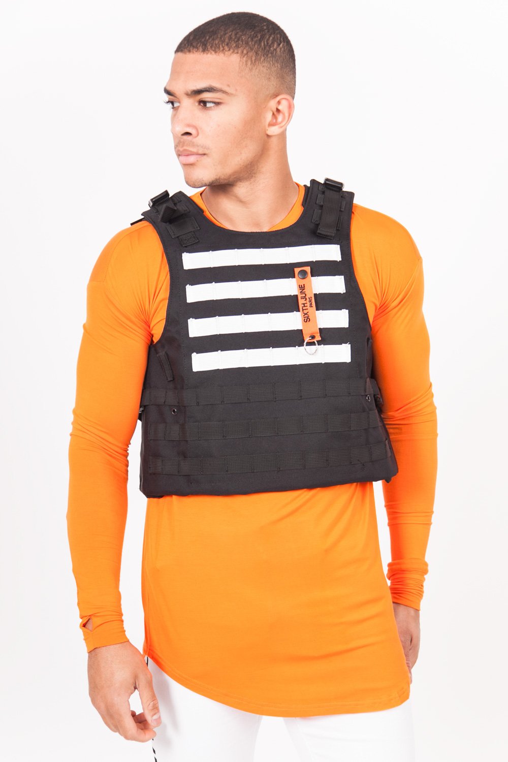 Sixth June - Veste tactique toile clip Noir blanc