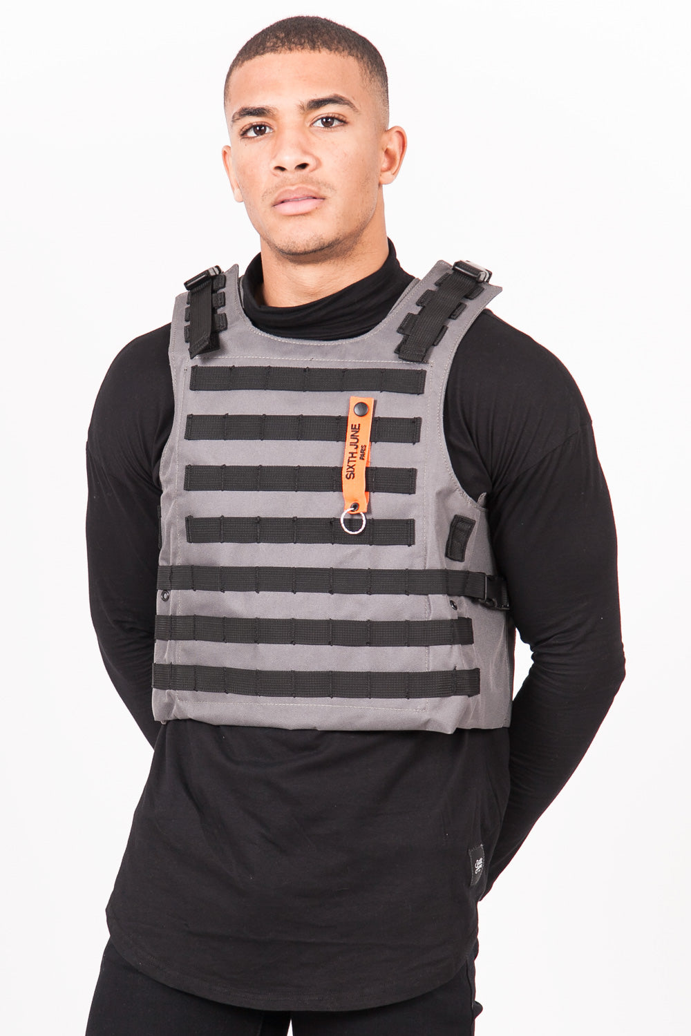 Sixth June - Veste tactique toile clip gris