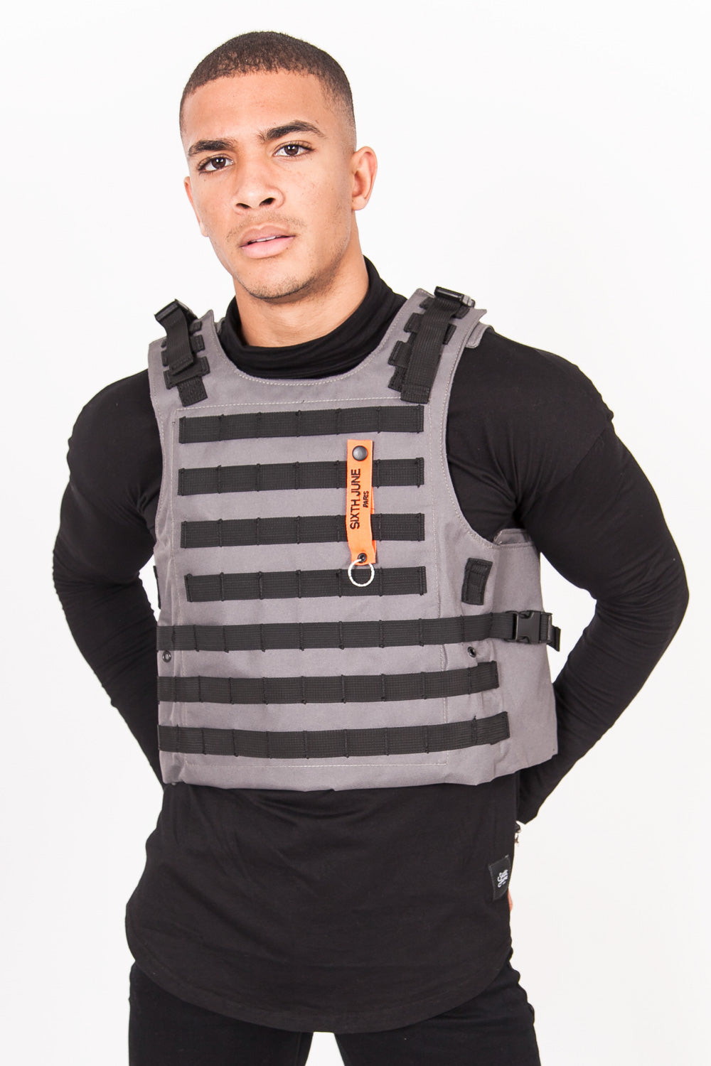 Sixth June - Veste tactique toile clip gris