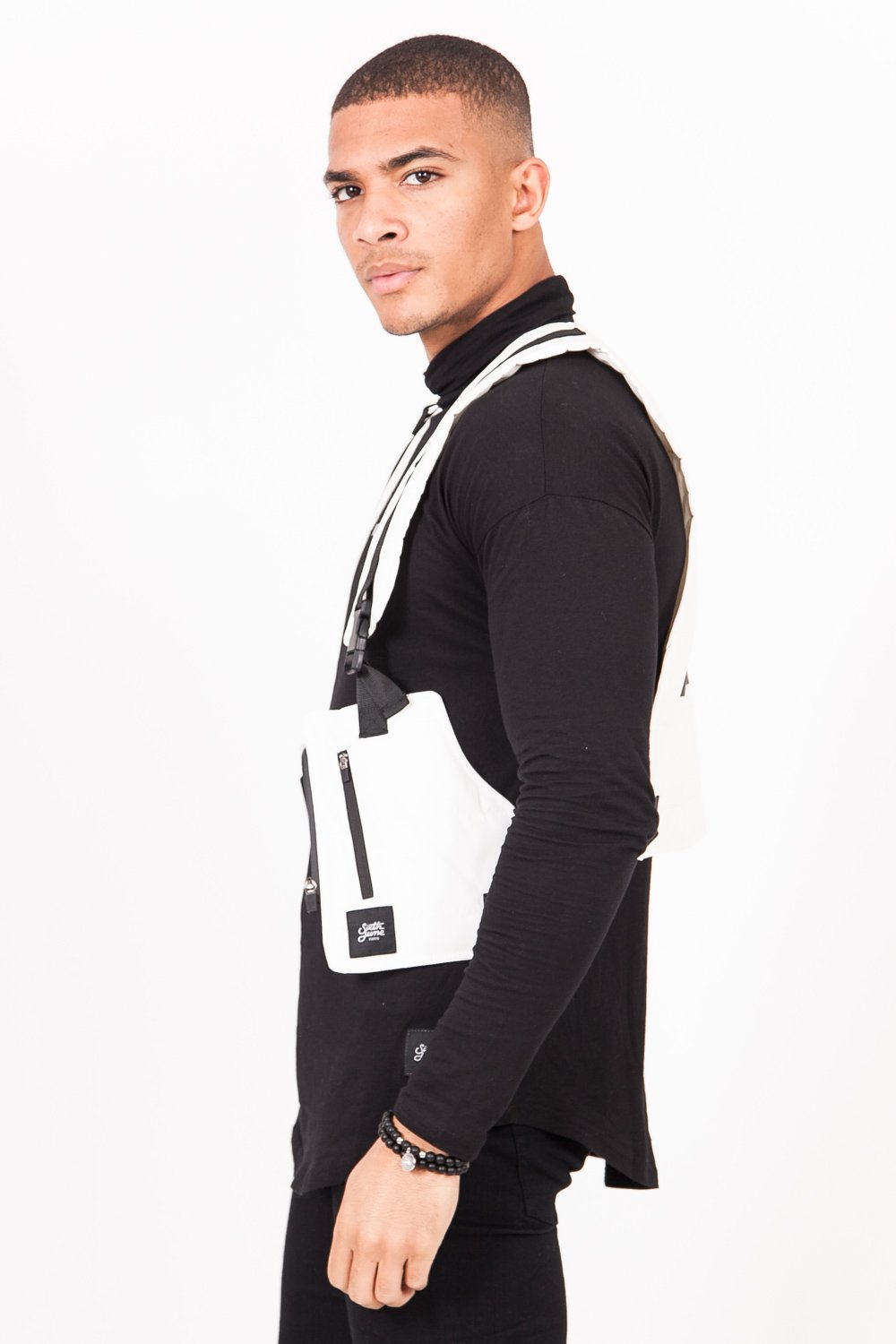 Light Reflective Tactical Vest White Black