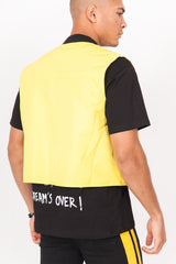 Short Multiple Pockets Vest Yellow