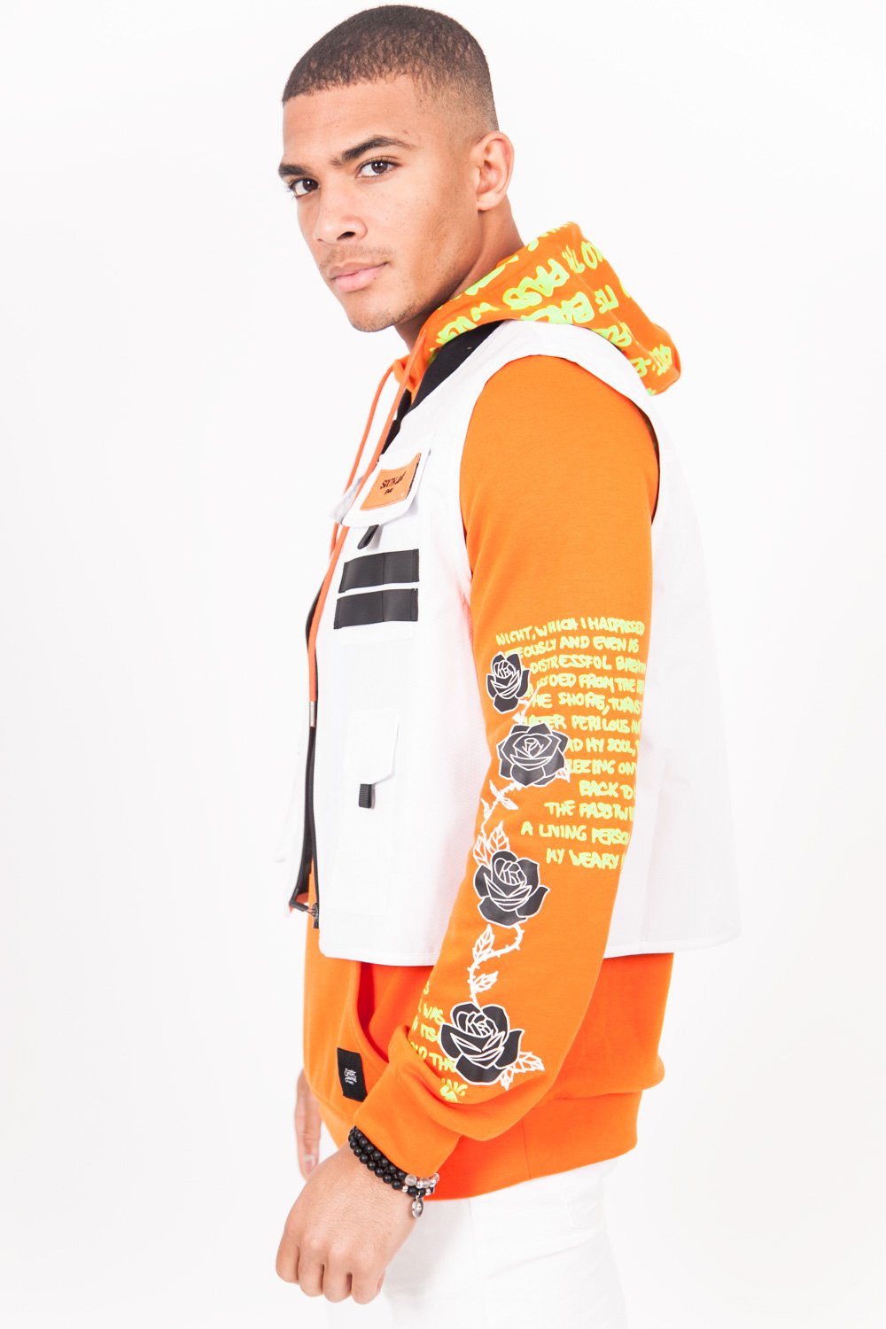 Short Multiple Pockets Vest White