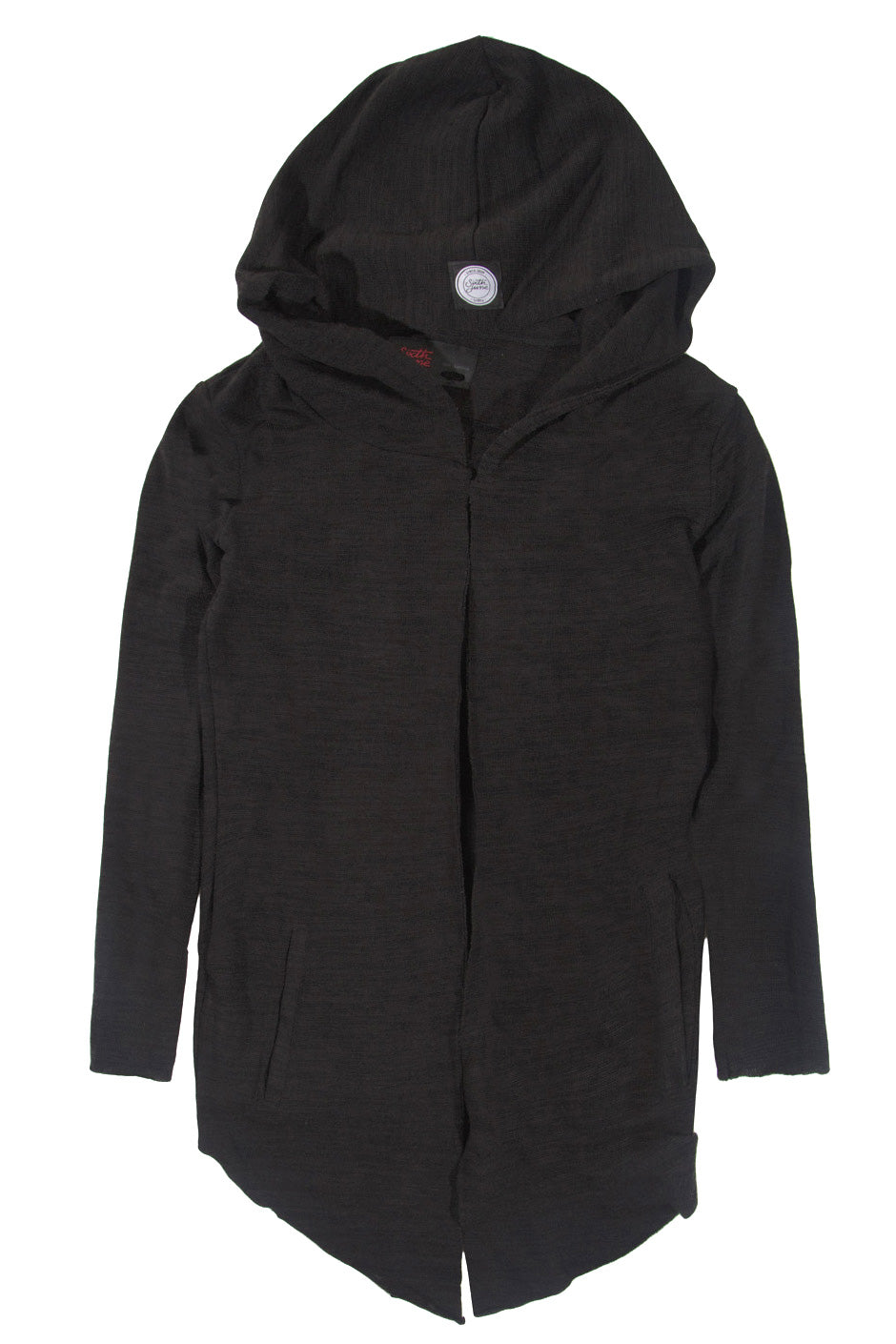 Sixth June - Gilet long capuche chiné noir 421CV