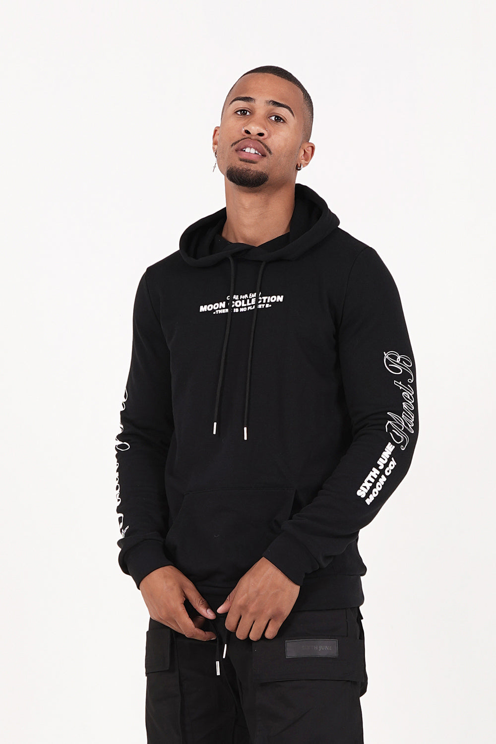 Sixth June - Sweat capuche Moon Earth collection Noir