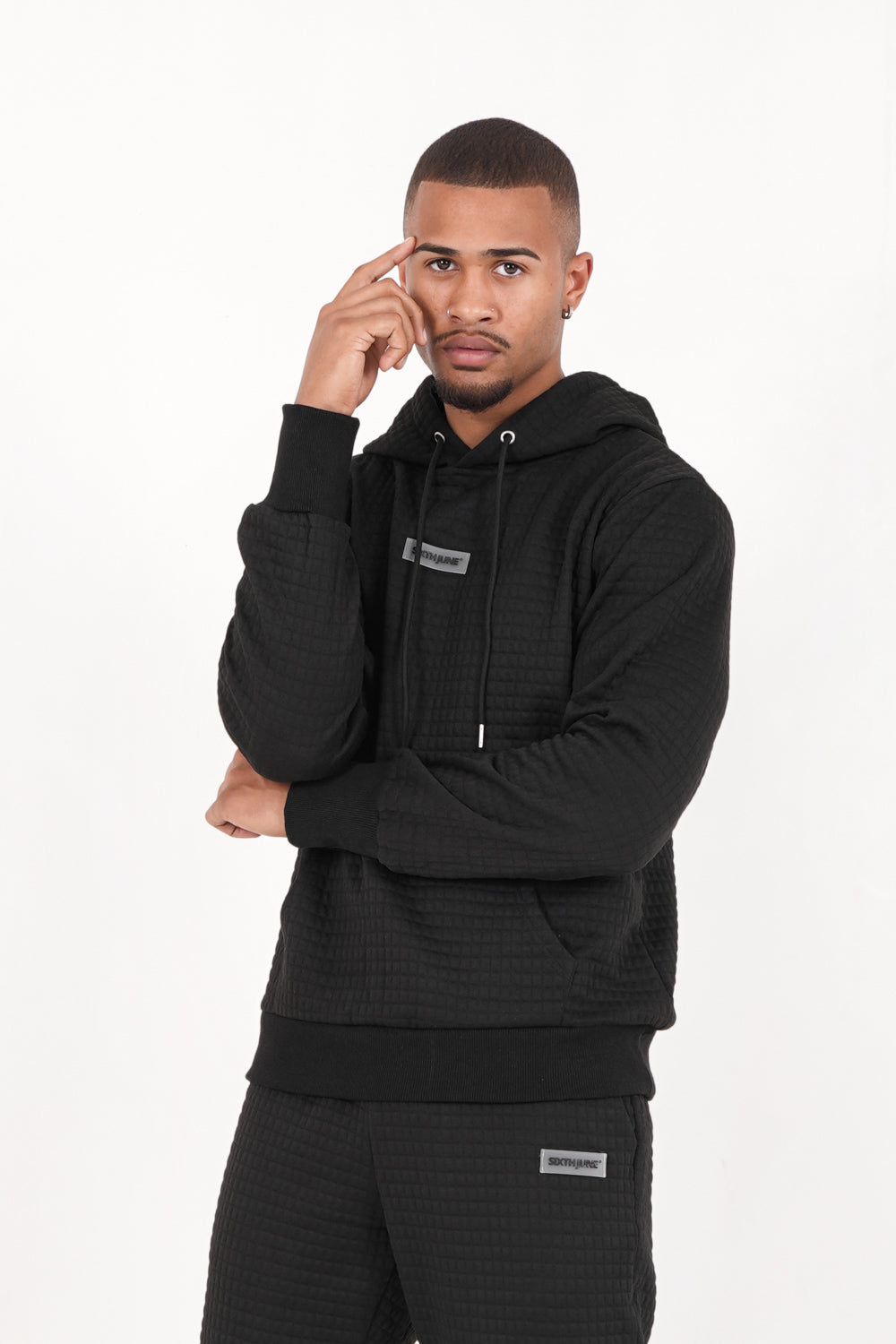 Sixth June - Sweat capuche gaufré Noir