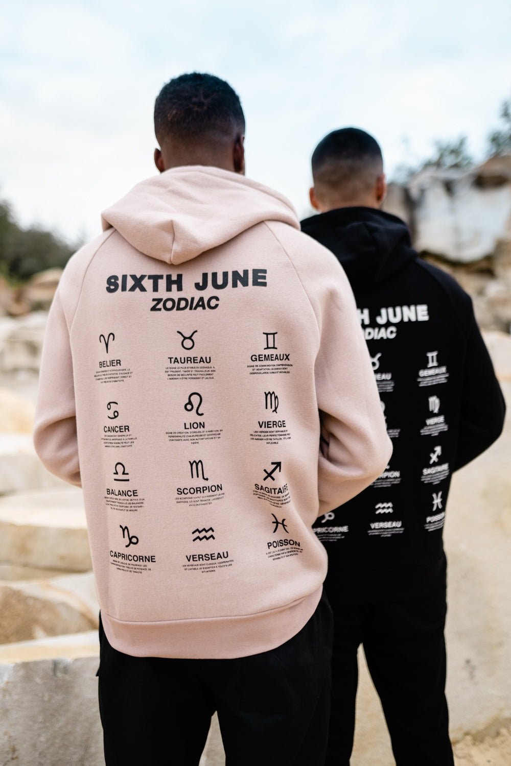 Sixth June - Sweat capuche signes zodiaque Rose clair