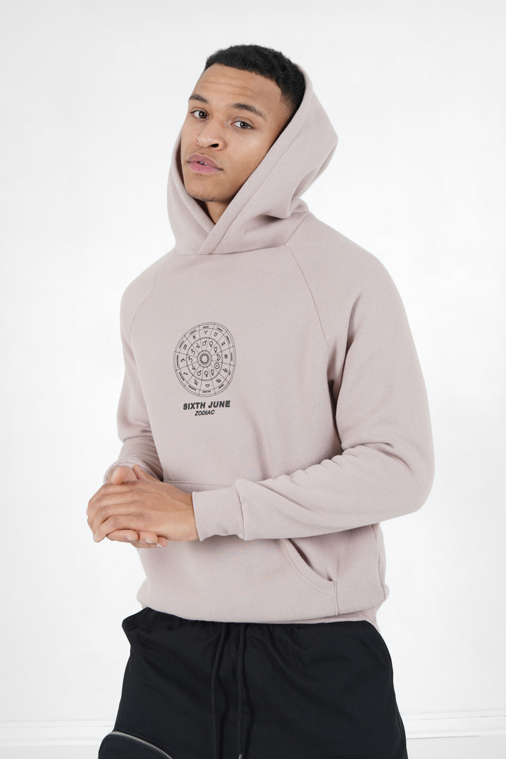 Sixth June - Sweat capuche signes zodiaque Rose clair