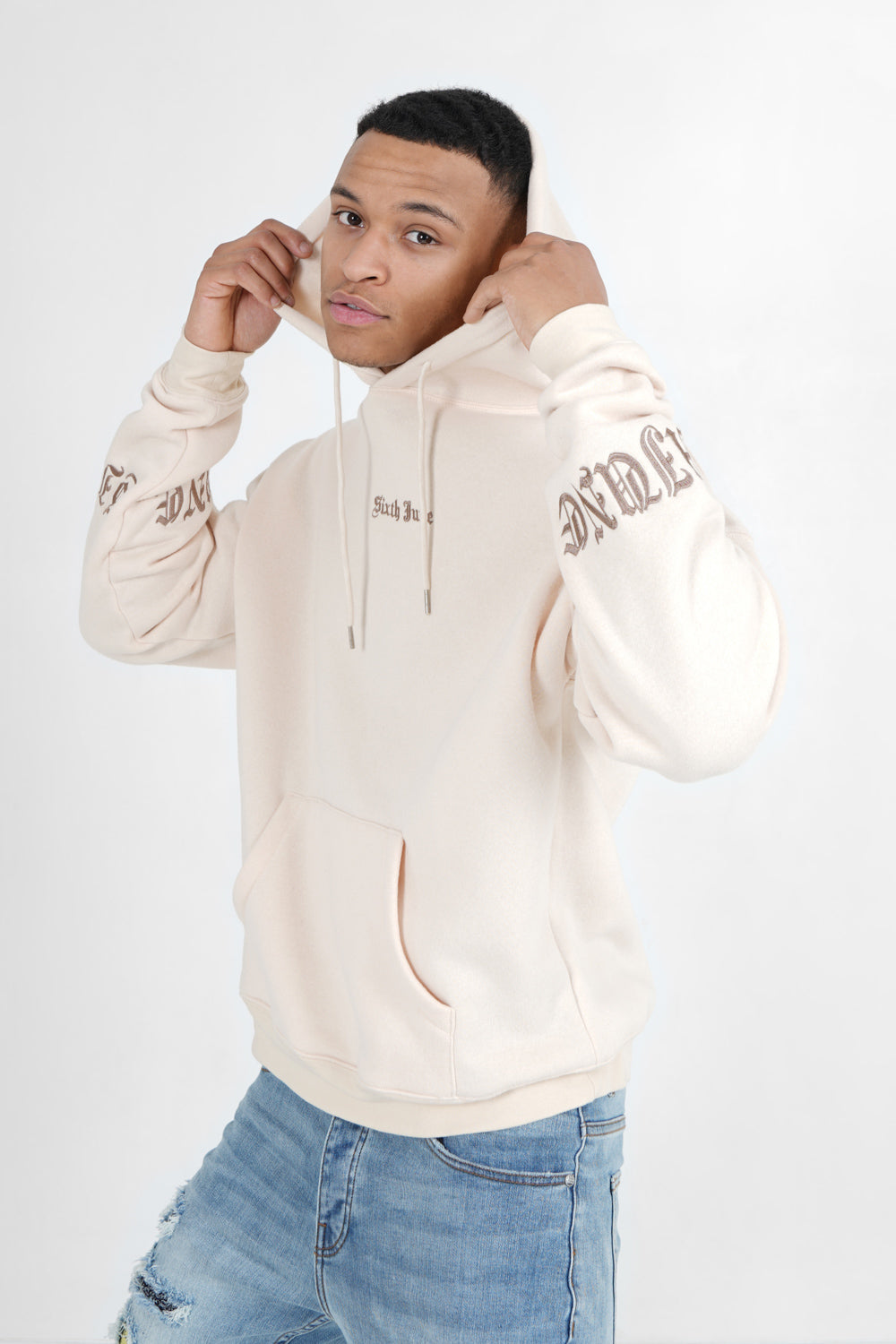 Sixth June - Sweat capuche crew manches Beige