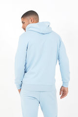 Sixth June - Sweatshirt capuche logo brodé Bleu clair